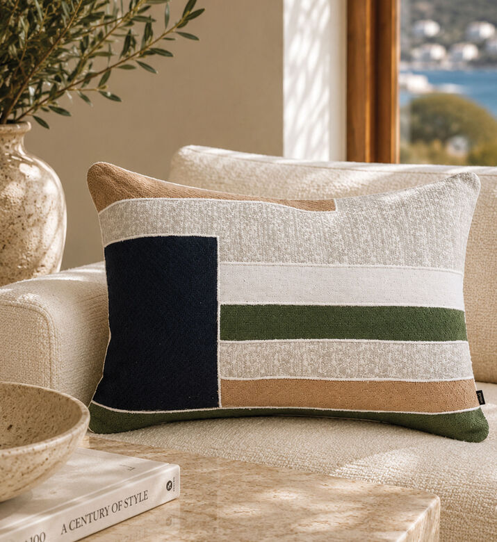 Home Deco and More Bruk Cotton Rectangular Filled And Vaccumed Cushion, Packshot View