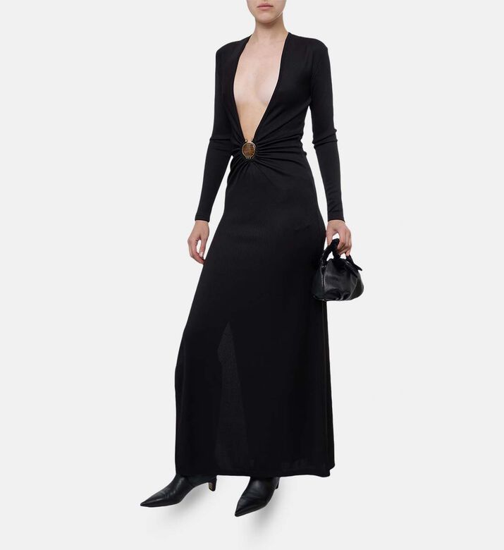 Christopher Esber Buckle-detail Long-sleeve Dress, Model View