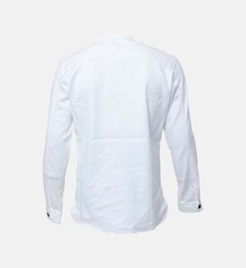 قميص من قماش الدنيم الكتاني بجيوب متعددة