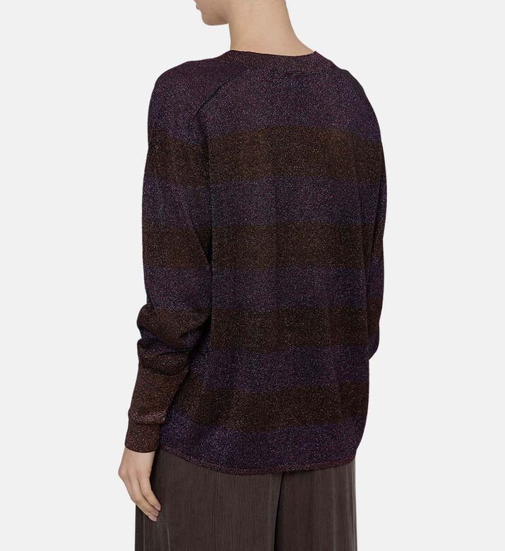 Striped Shimmery V-neck Sweater Striped Shimmery V-neck Sweater