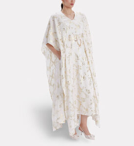 Poca and Poca Gold-tone Chain Belt Floral-embroidered Gown, Model View