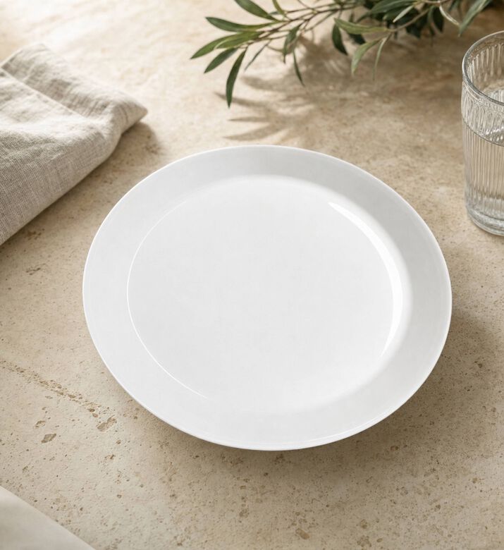Estia Kyra Deep White Plate, Model View