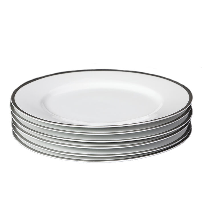 Silver-rimmed Soup Plates 6-piece Set - 20 Cm