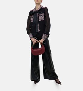 Edward Achour Paris Sheer Woven Tweed Panel-detail Blouse, Model View