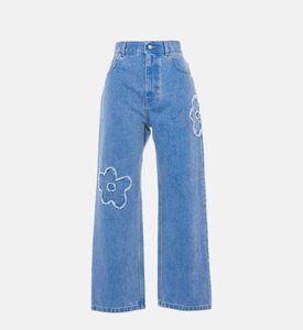 Boyfriend Denim With Daisy Patch