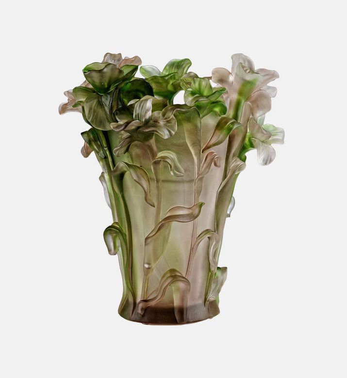 Cristal de Paris Art Nouveau-inspired Glass Vase, Packshot View