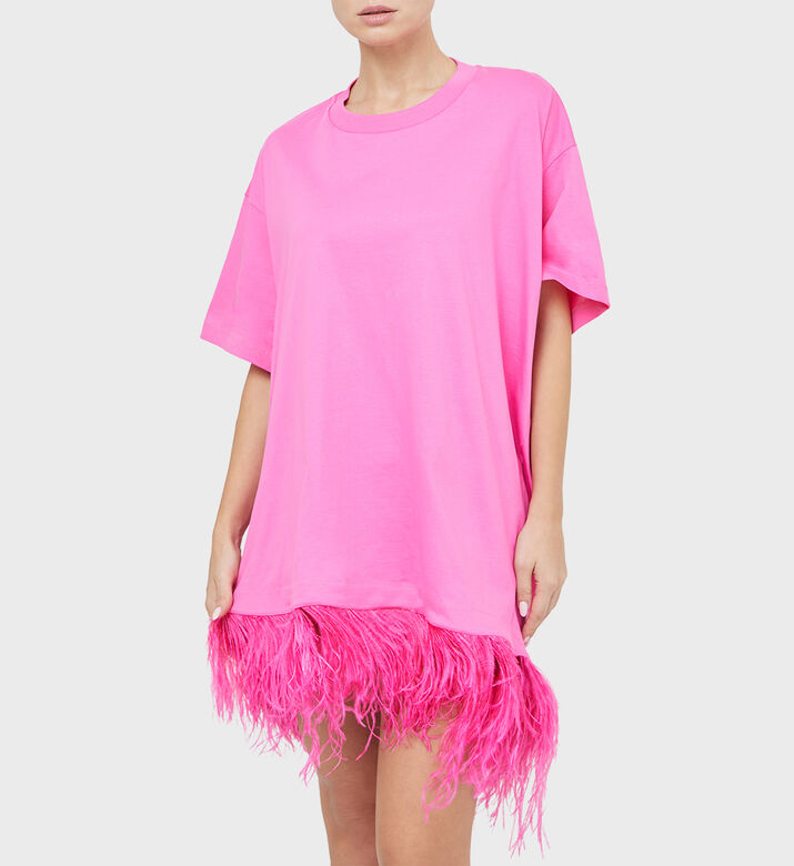 Feather Hem Oversized T-shirt Feather Hem Oversized T-shirt