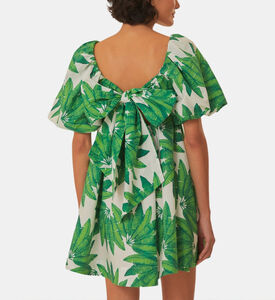 فستان قصير بطبعة أشجار النخيل