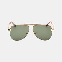 Colored Lense Double Bridge Pilot Sunglasses 60