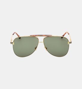 Colored Lense Double Bridge Pilot Sunglasses 60