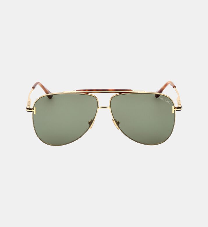 Colored Lense Double Bridge Pilot Sunglasses 60