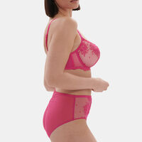 Floral-embroidery Tulle Retro Brief