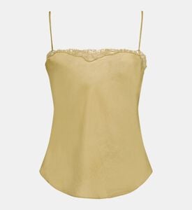 بلوزة حريرية دانتيل بدون أكمام