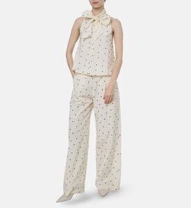 Forte-Forte Polka-dot Ruffle Detail Top, Model View