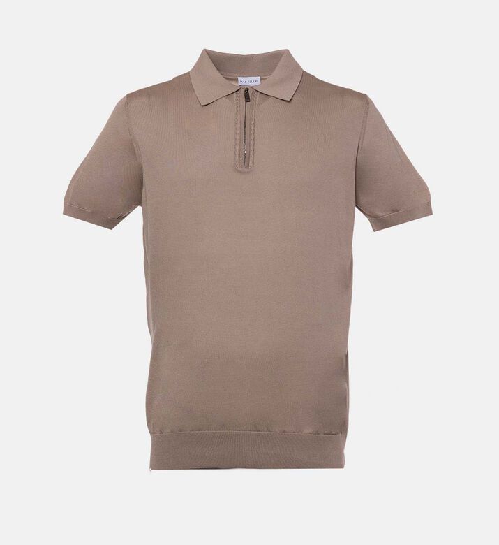 Quarter-zip Placket Polo Shirt
