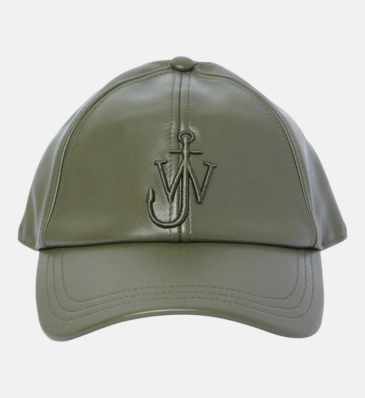 قبعة بيسبول جلدية مع شعار مرساة