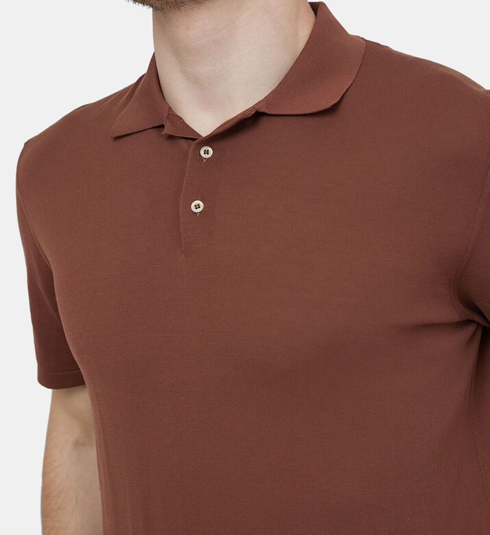 تيشيرت بولو قطن محبوك بأزرار