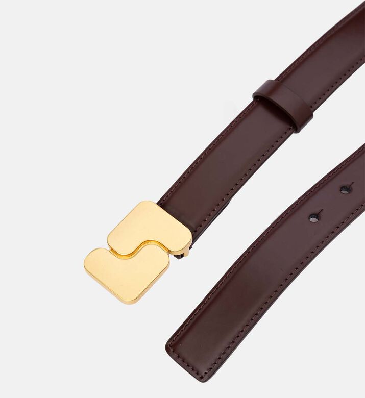 Ninon Leather Metal Clasp Belt