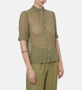 Ba and Sh All-over Print Short-sleeve Shirt, Khaki, Xs, Model View