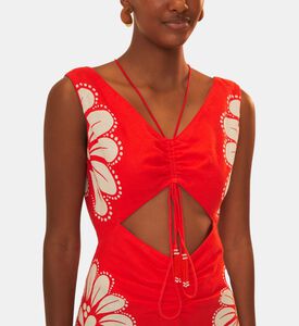 فستان ميدي أينيكا شيل لينزينغ كتان الأوربي بنقشة إيكوفرو