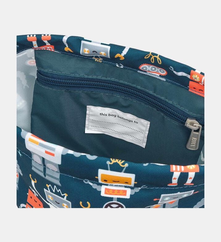 A Little Lovely Company Drawstring Bag - Robots, Packshot View