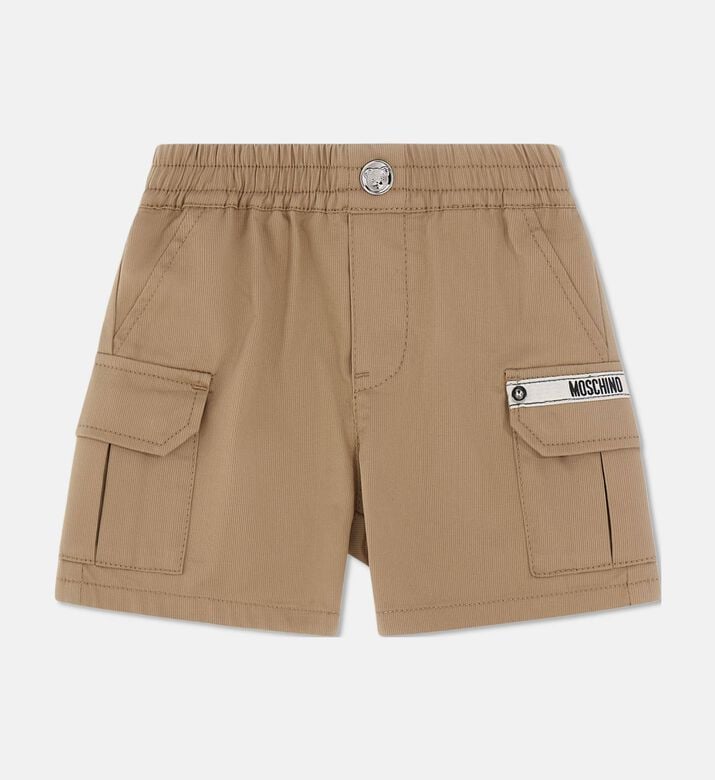 Moschino BKT Logo-tape Elasticated Waistband Cargo Shorts, Packshot View