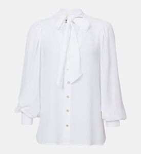 Lavaliere Bow Collar Flowy Shirt