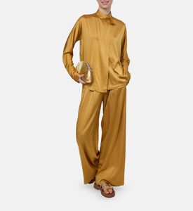 Satin Stretch Heavy Wide-leg Trousers