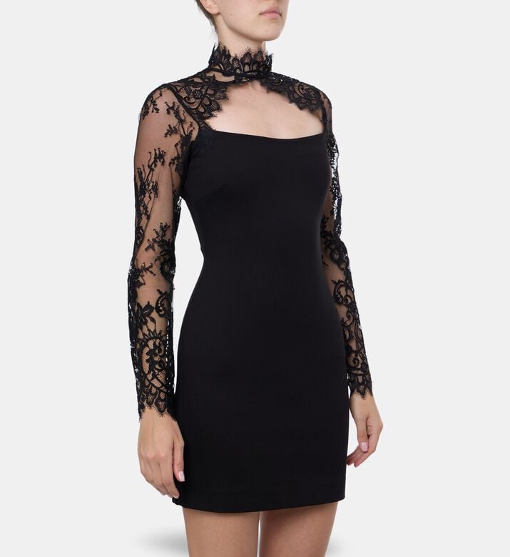 The Kooples High-neck Floral Lace Mini Dress, Model View
