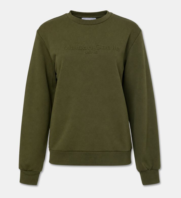 Gaelle Embossed Logo Crewneck Sweatshirt, Packshot View