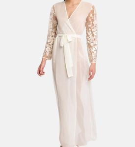 غطاء بأكمام طويلة بياقة في وبتفاصيل أزهار