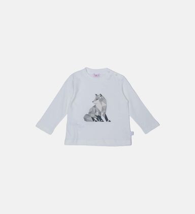 Baby Fox Motif Cotton Sweatshirt