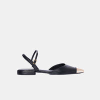 Pointed Toe Open Cap Leather Sandals
