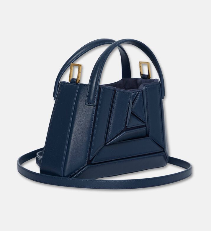 Mlouye Mini Sera Leather Top-handle Bag, Navy, Packshot View