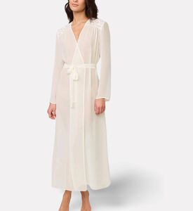 Rya Lace-shoulder Long Robe, Model View