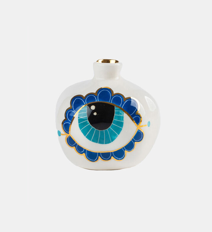 زينة رمان مزججة بلون ذهبي مستوحاة من العين الشريرة