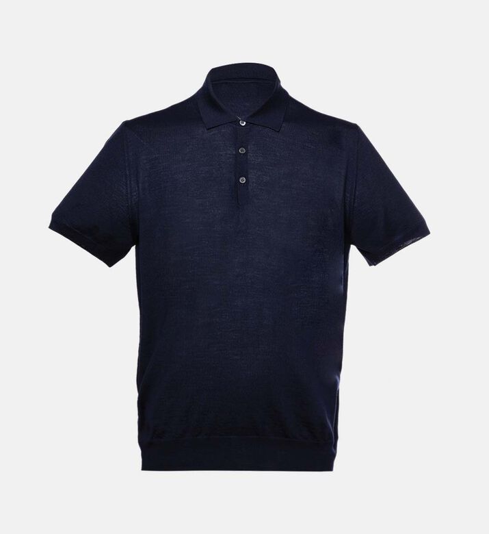 Knit Buton Closure Polo Shirt