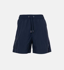 Nylon Solid Drawstring Swim Shorts