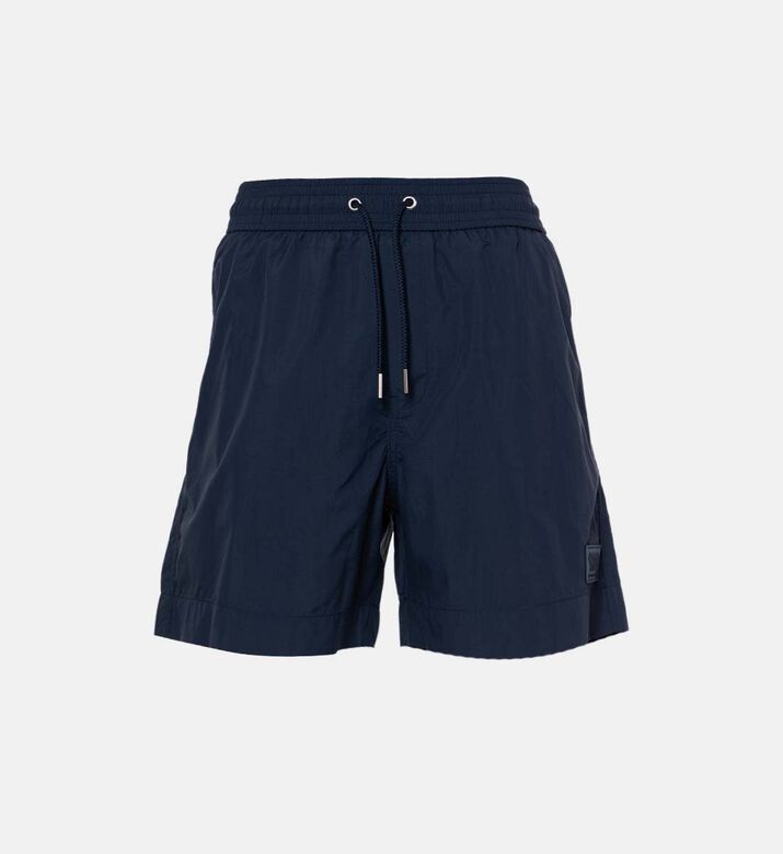 Nylon Solid Drawstring Swim Shorts