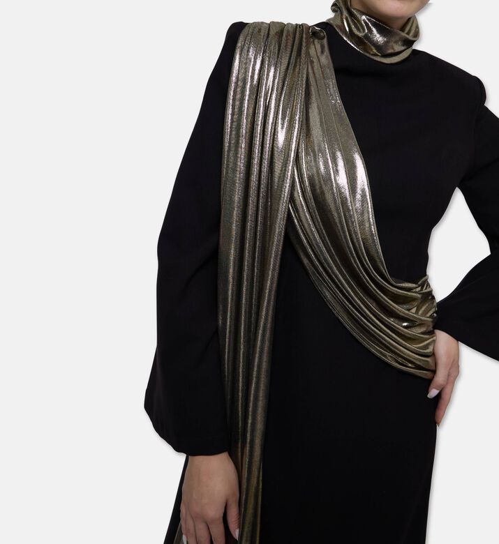 I Am The Company Leila Gold Sash-detail Abaya, Model View