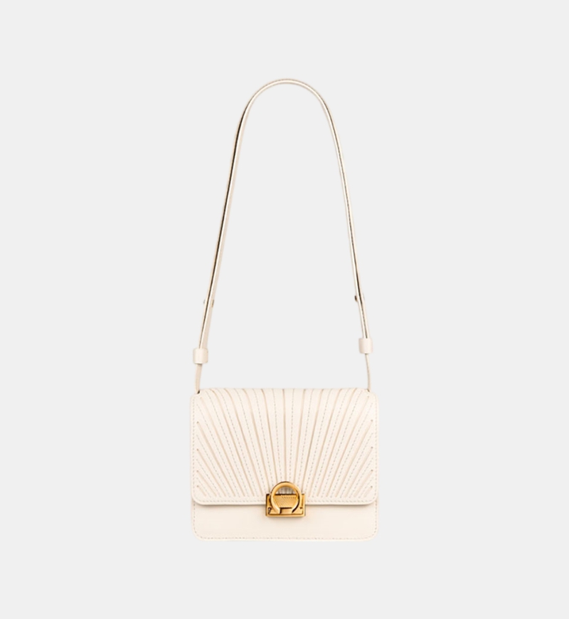 Signature Calf Leather Pleated Bag