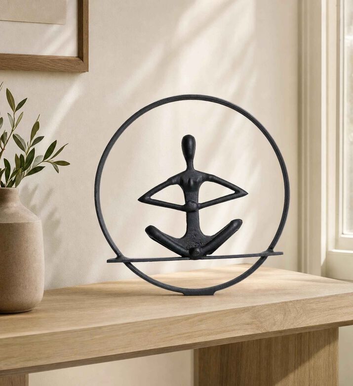 Home Deco and More Meditation Circle Marble Base Figurine, Model View