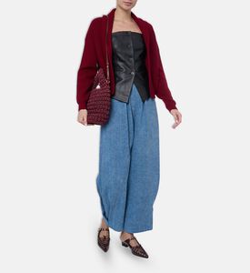 Forte-Forte Merino Wool Shawl Collar Cardigan, Red, L, Model View