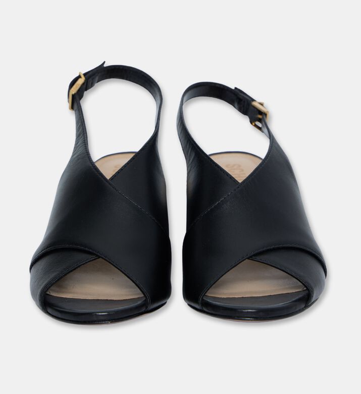 Schutz Low Block Heel Slingback Sandals, Black, Eu-38, Packshot View