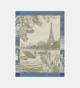 Jacquard Paris Sur Seine Cotton Tea Towel, Green, Packshot View