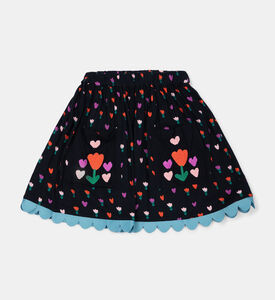 Tulips Waved Hem Mini Skirt