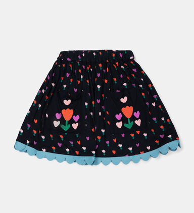 Tulips Waved Hem Mini Skirt