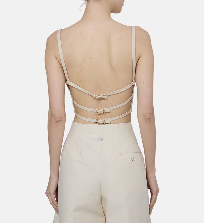 بلوزة لورين قصيرة بياقة مربعة