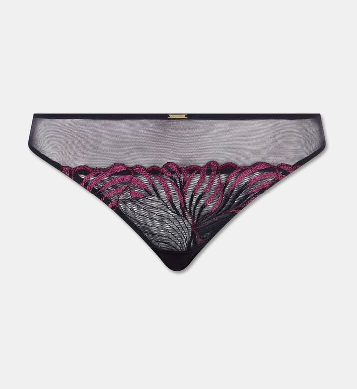 Chantelle Low-rise Waist Tulle Tanga Briefs, Blue, M, Packshot View