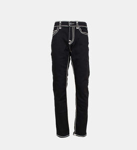 Contrasted Lines 5-pockets Denim Pants